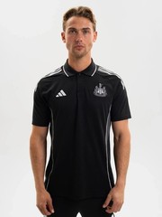 Newcastle United Adidas Coach Polo Shirt 25/26 Black Medium Mens Sports T-Shirt