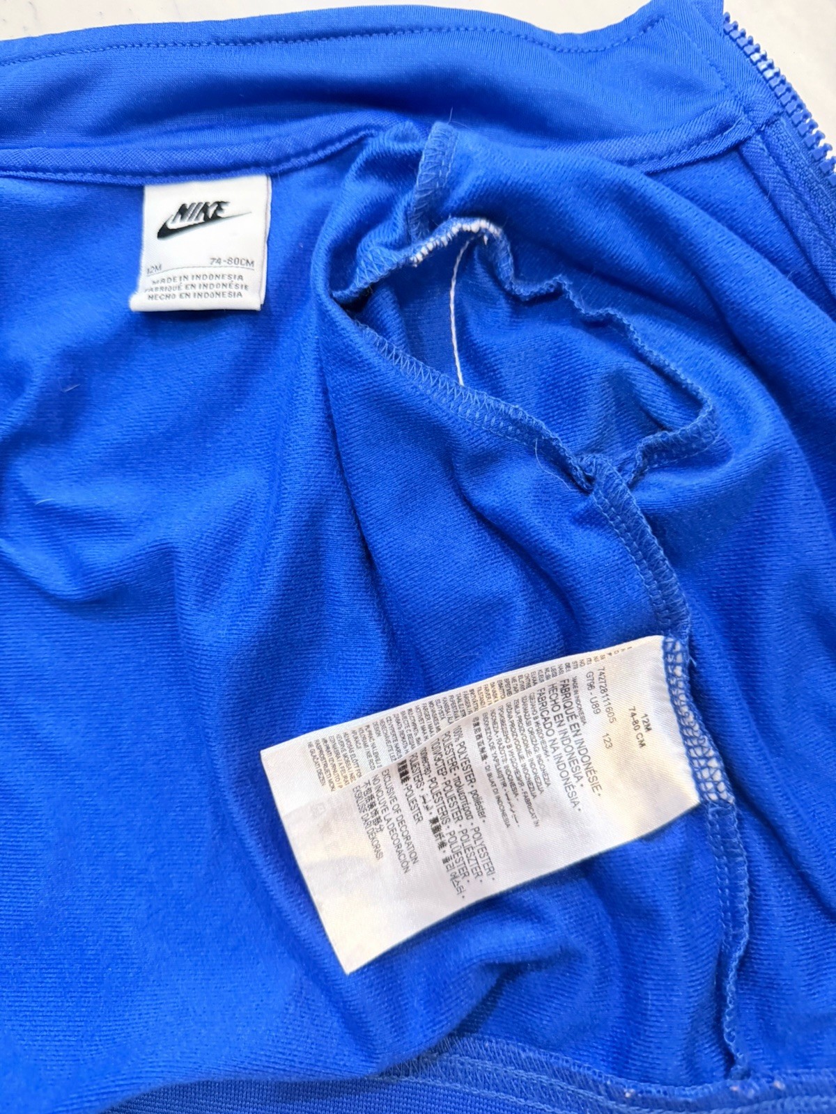 Nike Men’s Blue Full Zip Track Jacket Stand Collar Logo Long Sleeve 12M gallery