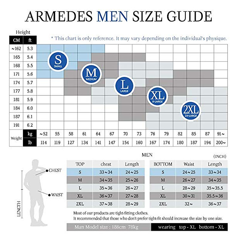 ARMEDES Mens Skin Tight Compression Baselayer Activewear Long Sleeve Shirt AR52 gallery