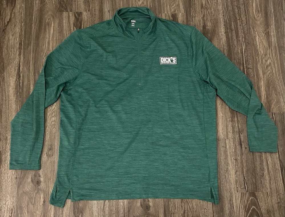 Men’s DICK'S Sporting Goods Green Performance 1/4 Employee Pullover- 3XL