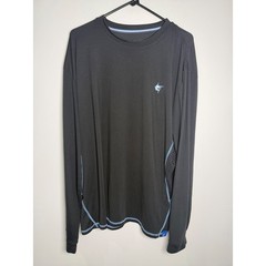 White Water Mens XXL Black Long Sleeve Performance Fishing Shirt Marlin Logo