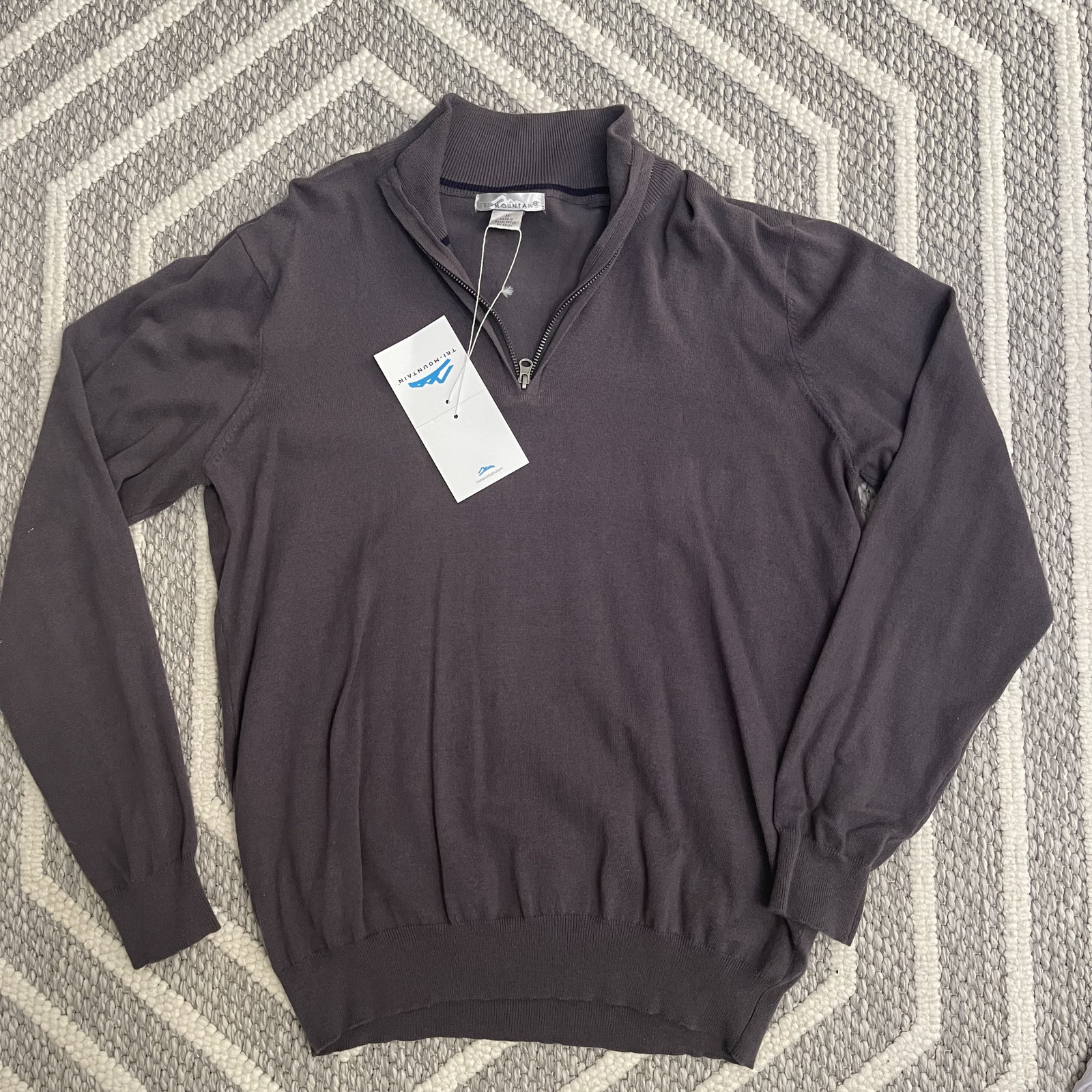 NEW Men's Gray 1/4 Zip Cotton Blend Golf Pullover Sweater Size M NWT gallery