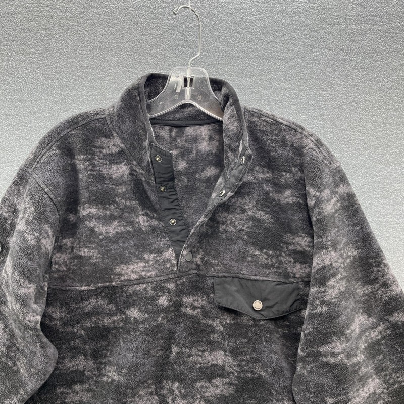 Pajar Pullover Men Large Black Gray Camo T Snap Lightweight Logo Polar Fleece gallery