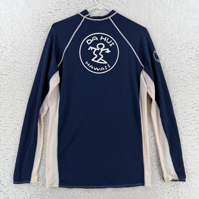 Da Hui Shirt Mens XL Blue Long Sleeve Rash Guard Surf Swim Athletic Swim Nylon gallery