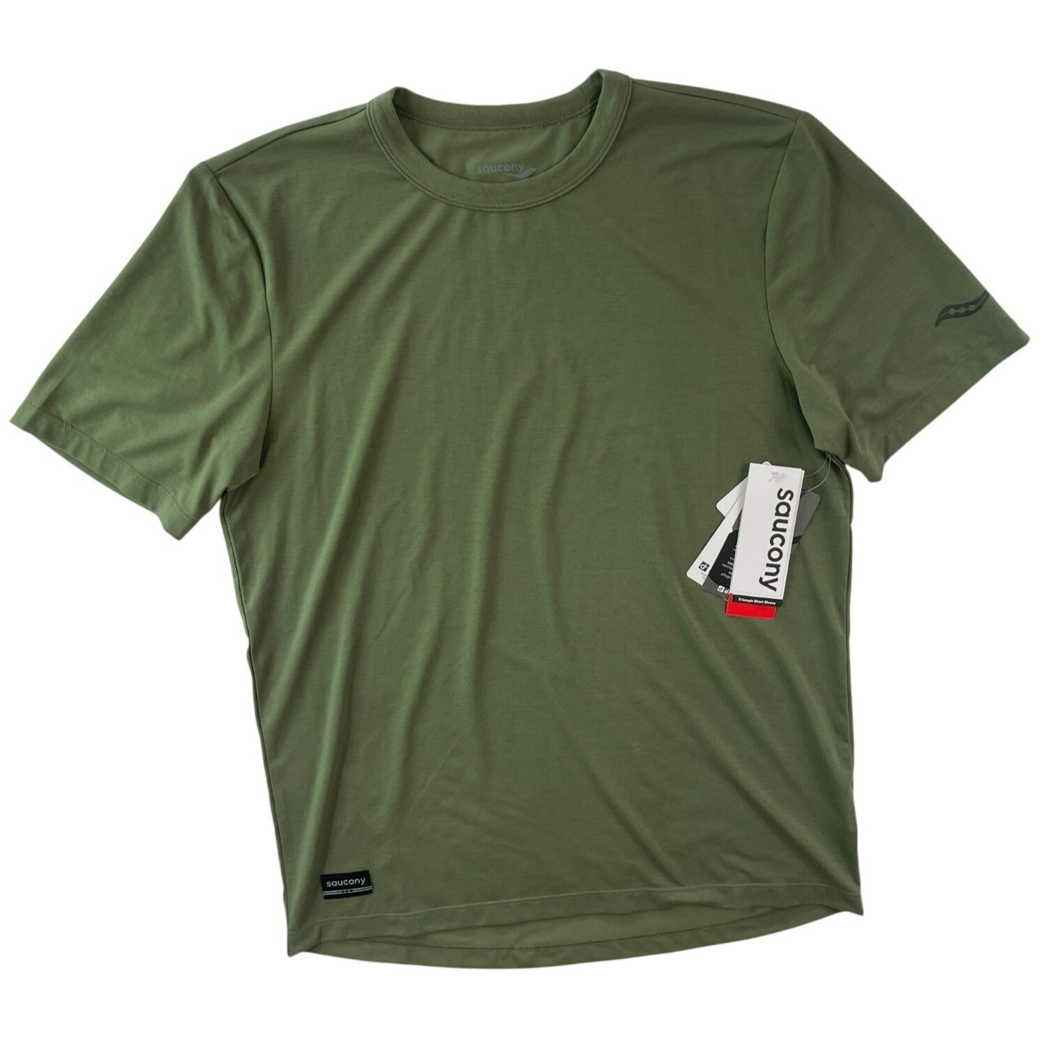 Saucony Triumph Short Sleeve Green Shirt Moisture-Wicking Men's Sz SMSRP$54 NWT gallery