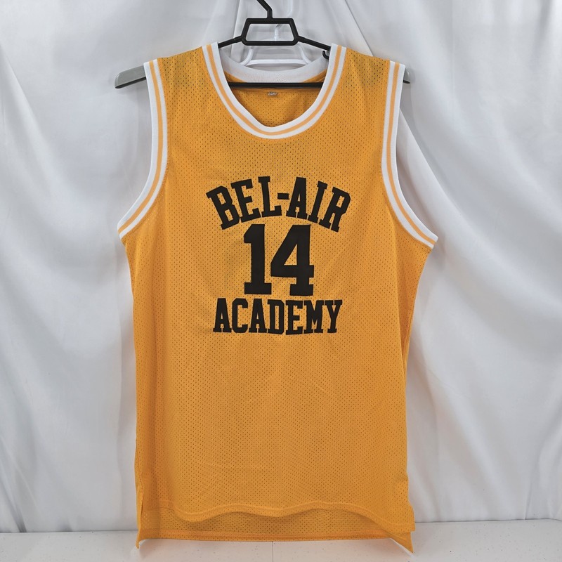 Fresh Prince of Bel-Air Academy #14 Will Smith Gold Basketball Jersey Size 2XL gallery