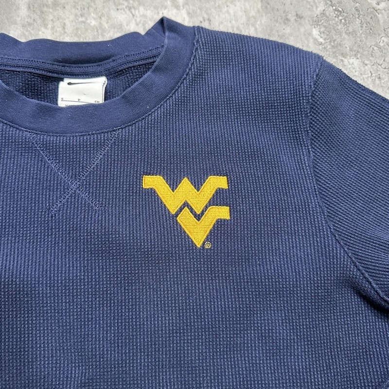 2000s Nike West Virginia Active Long Sleeve Sweatshirt Blue and Yellow Adult S gallery