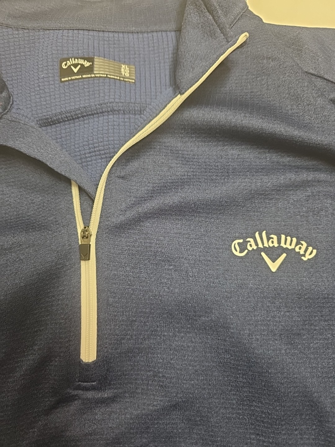 MENS CALLAWAY WEATHER SERIES LONG SLEEVE NAVY BLUE 1/4 ZIP PULLOVER SIZE XL gallery