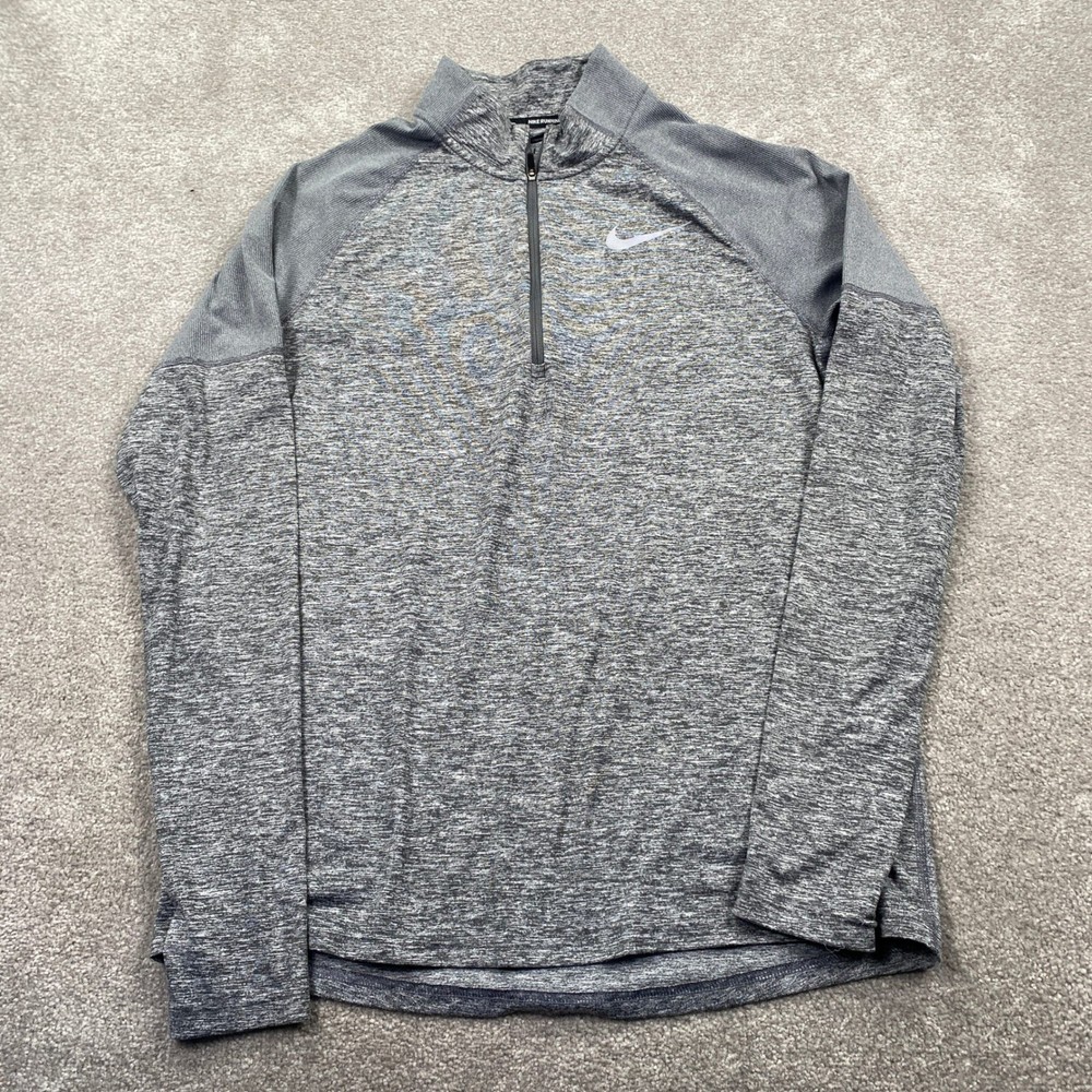 Nike Pacer 1/4 Zip Pullover Mens Medium Grey Heathered Dri-FIT CD8273-021