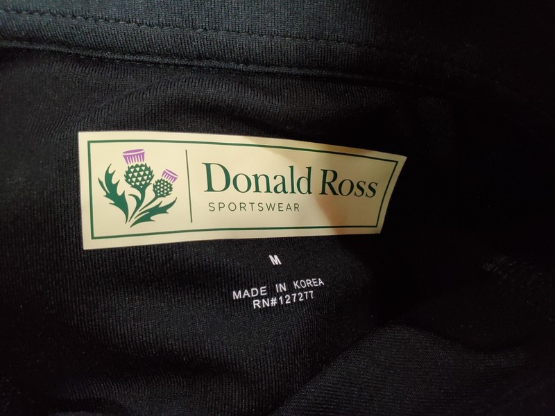 Donald Ross Pullover Mens Medium Black Quarter Zip Jacket Sweater Performance gallery