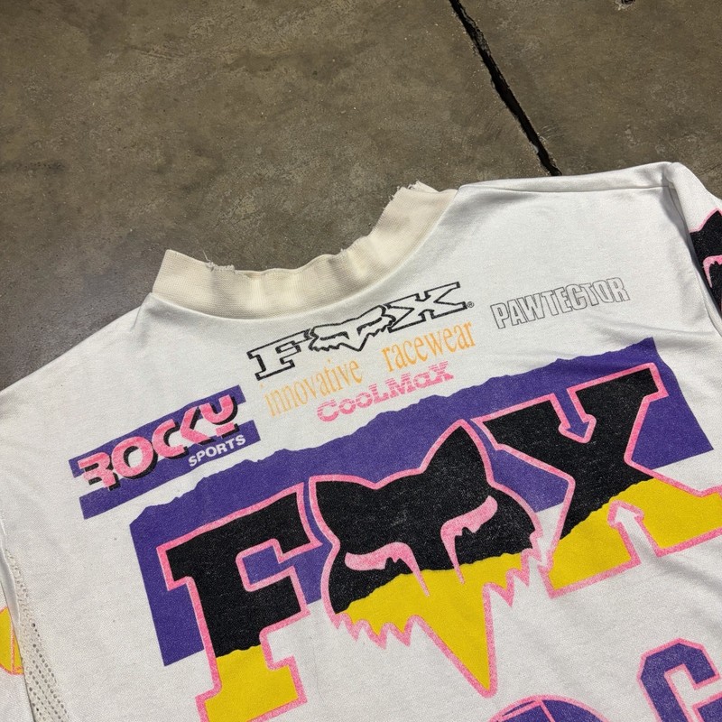 Vintage 90s Fox Racing Image Motocross Jersey Men M MX Moto BMX Padded Neon USA gallery