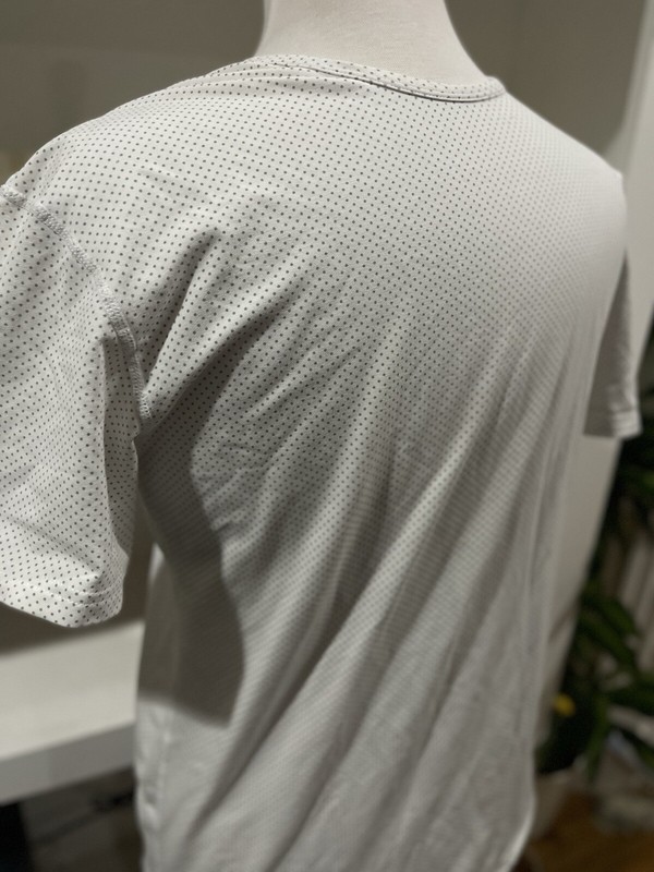 BYLT Shirt Men's Small White Grey Polka Dot Lux Drop Cut gallery