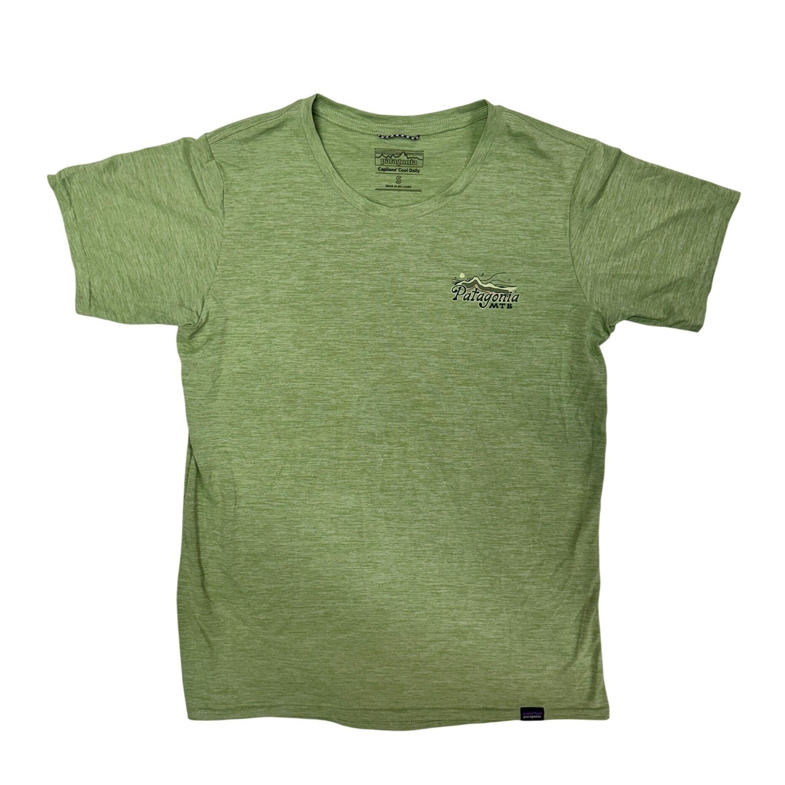 Patagonia Capilene Cool Daily MTB Graphic Tee Green Mens Small Protect Pedal gallery