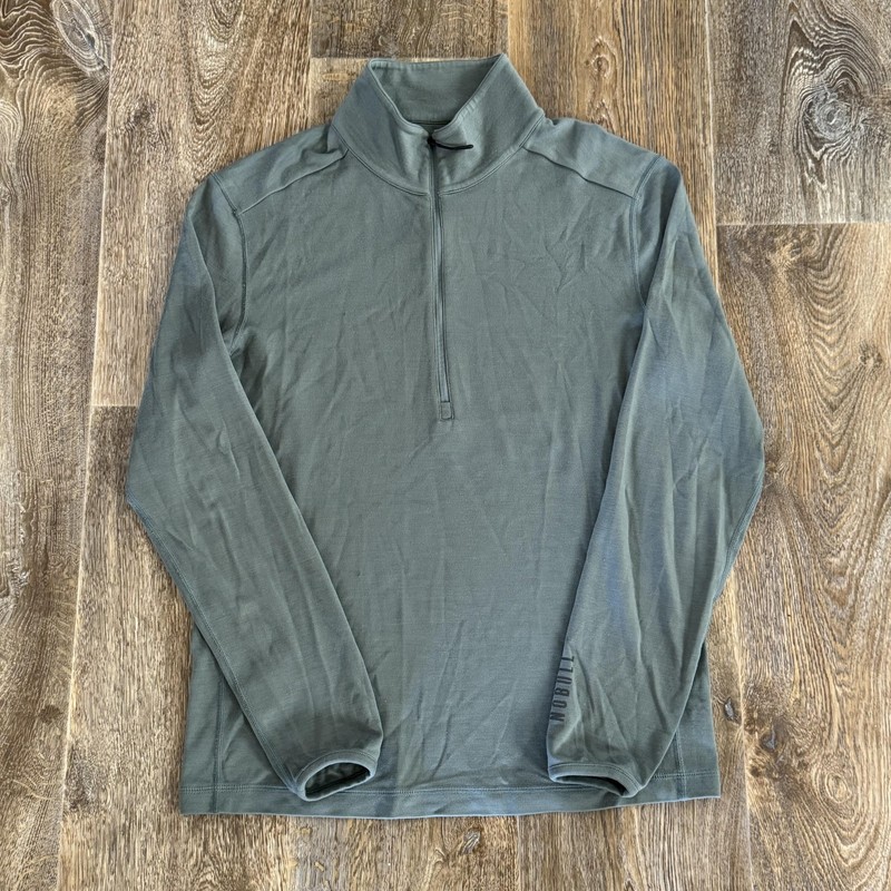 NOBULL 1/4 Zip Pullover Mens Medium Green Merino Wool Long Sleeve Athletic gallery