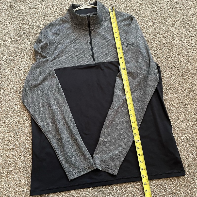 Under Armour Loose Fit Quarter Zip Pullover Men’s L Athleisure Black & Gray gallery