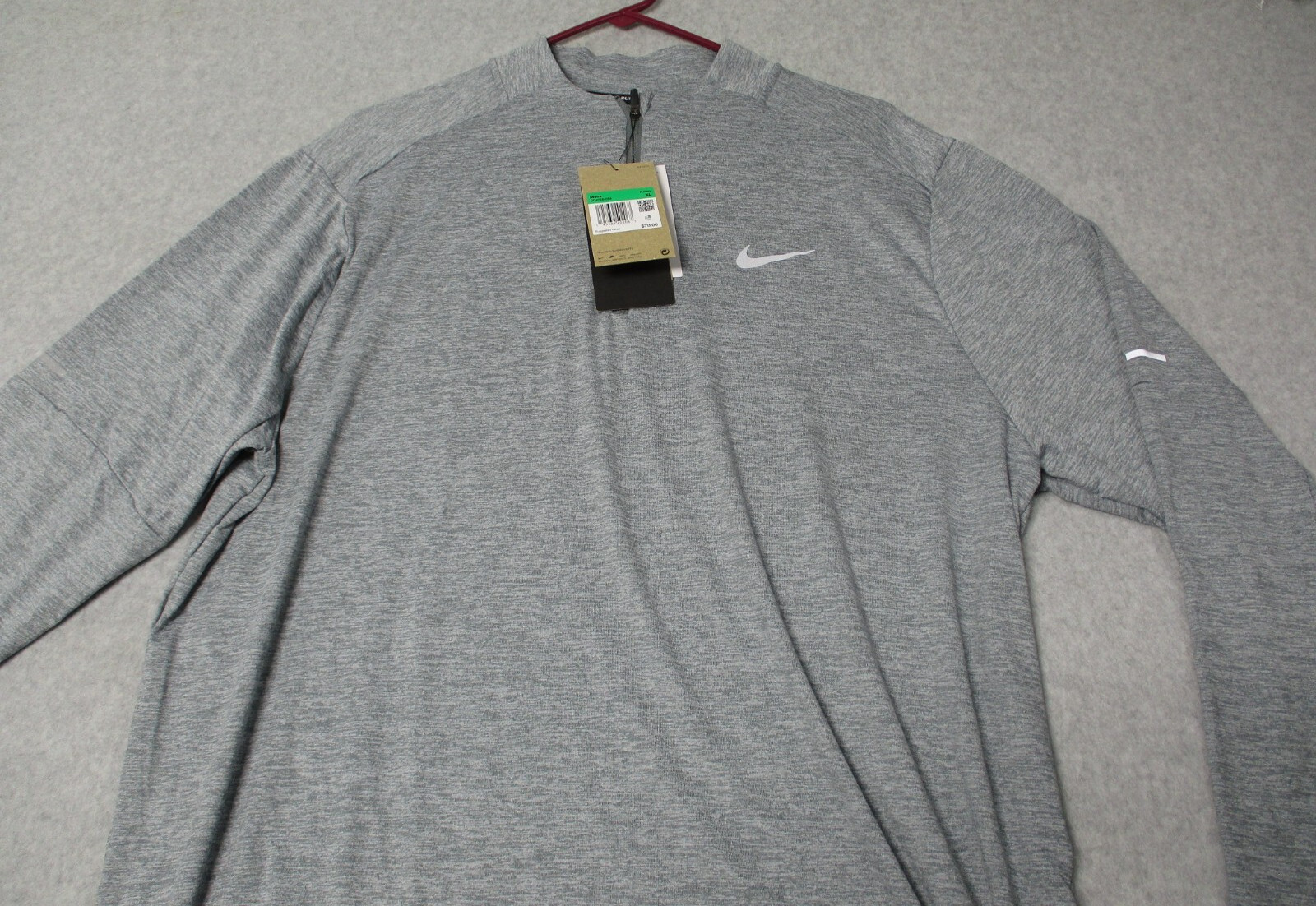 Nike Dri-FIT Element 1/4-Zip Running Top Gray Long Sleeve Shirt Mens XL gallery