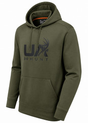 Under Armour Fleece Hunt Hoodie Mens XL Green Black Logo Kangaroo Pocket Active