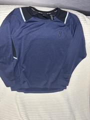 Spyder Active Compression Thermal Crewneck Shirt Mens Large Blue ProWeb Stretch
