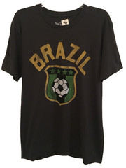 True Vintage Mens Classic Pullover Brazil Soccer Bold Logo Tshirt Black L $23.00