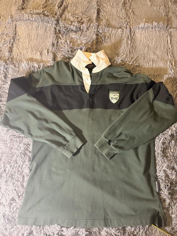 Vintage 90s Guinness Rugby Shirt Long Sleeve Green Black Irish Jersey XL gallery