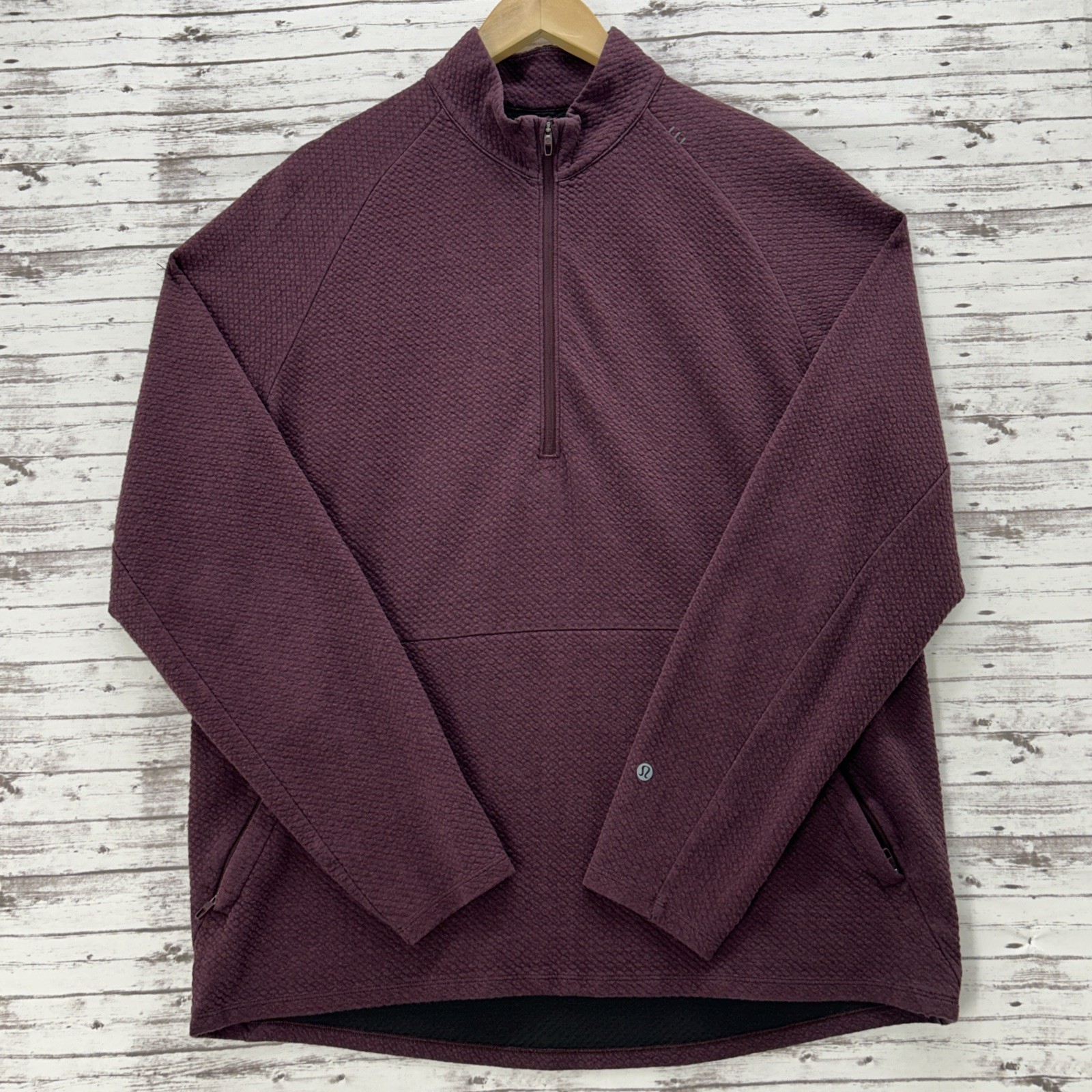 Lululemon At Ease 1/2 Zip Pullover Textured Double Knit Burgundy Men's XL gallery