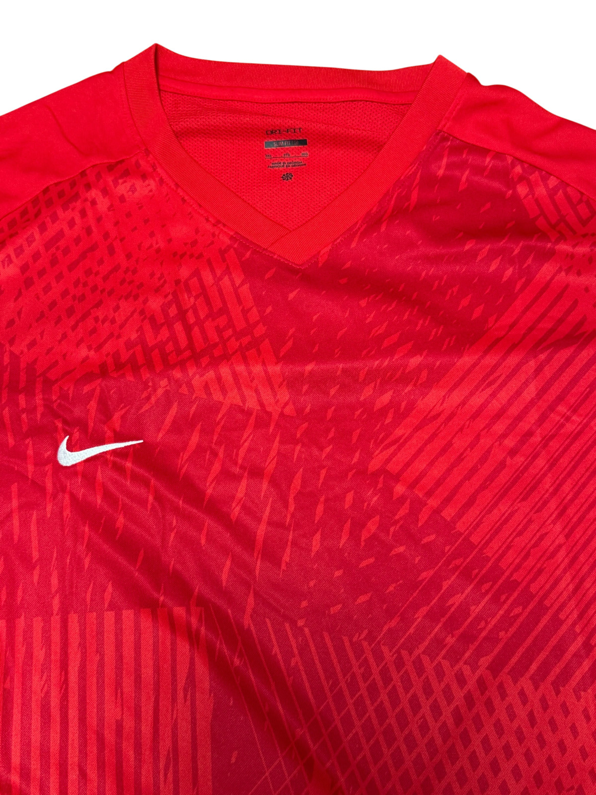 Nike Men Shirt Dri-FIT Precision VI SS Jersey Red Geometric Slim Fit ShortSleeve gallery