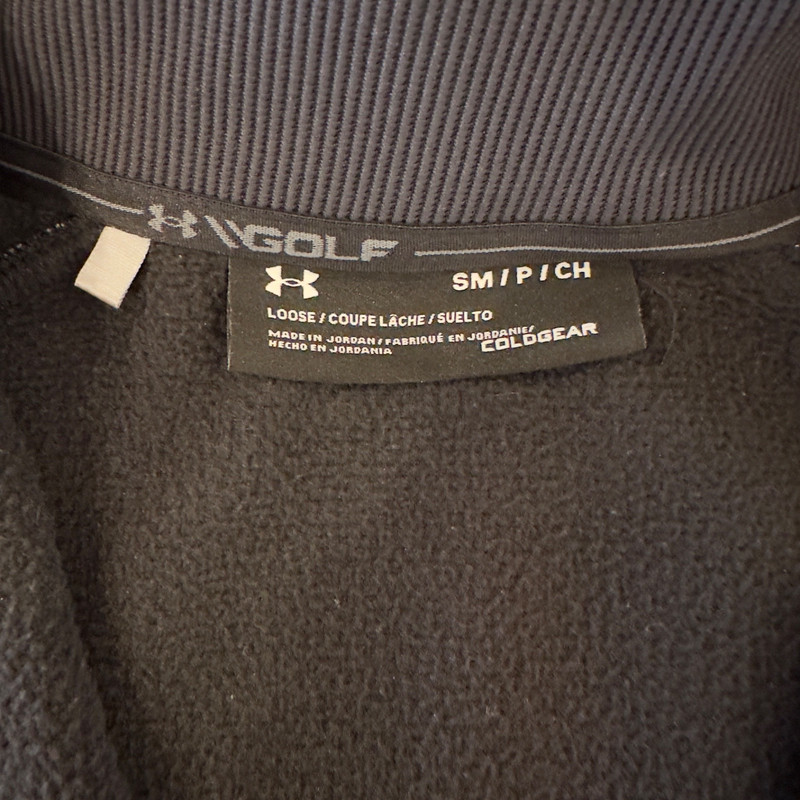 Under Armour Golf Cold Gear Storm Sweater Fleece 1/4 Zip-Grey Black Color-Size S gallery