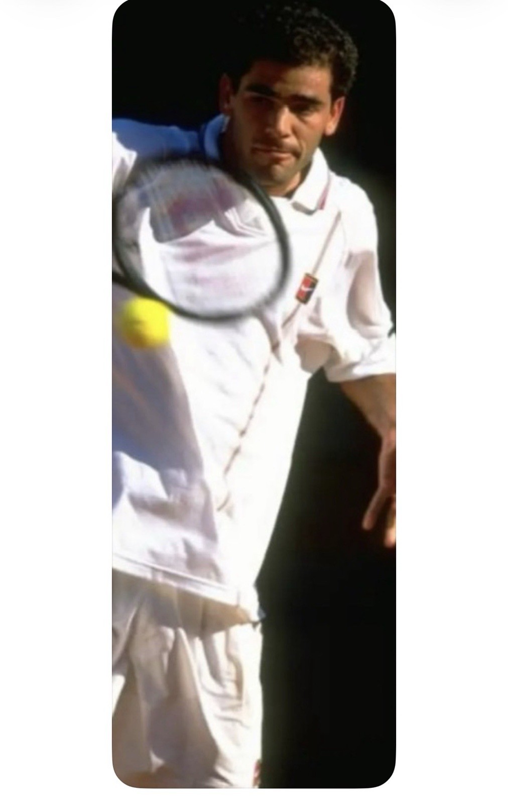 Nike Pete Sampras 1997 Challenge Court Tennis Grey Polo Swoosh Stripes Agassi gallery