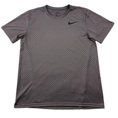 Nike Shirt Mens L Gray Dri Fit Short Sleeve Ribbed Lightweight 886742 Breathe