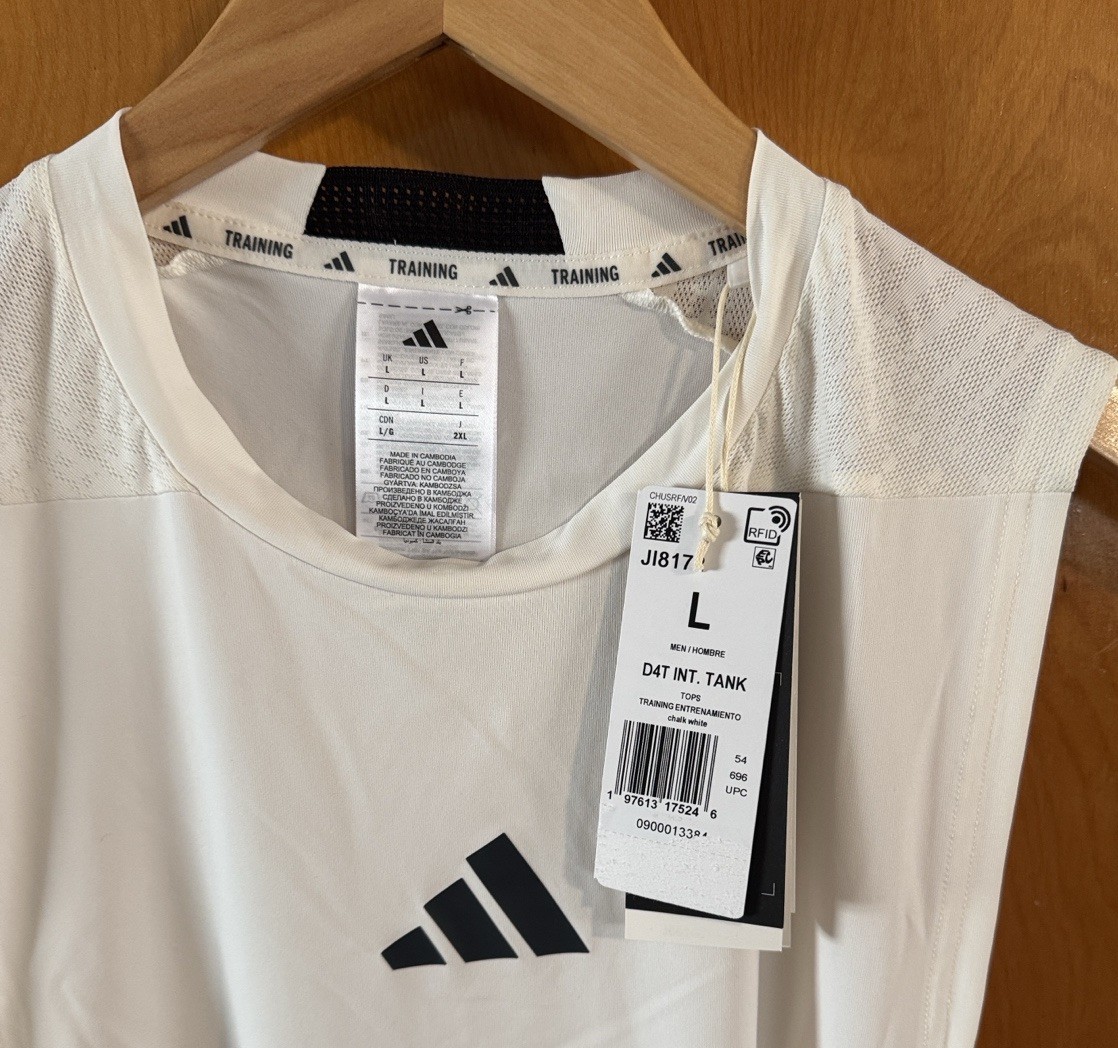 Adidas Tank Top Mens Large White Training gallery