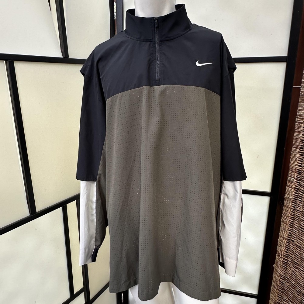 Nike Dri-FIT Golf Club Pullover Mens 3XL Green 1/4 Zip Mock Neck FQ1155-010