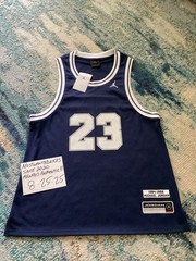 NWT Nike Air Jordan Essentials Summer Jersey Navy Blue White & Grey Men’s Sz S