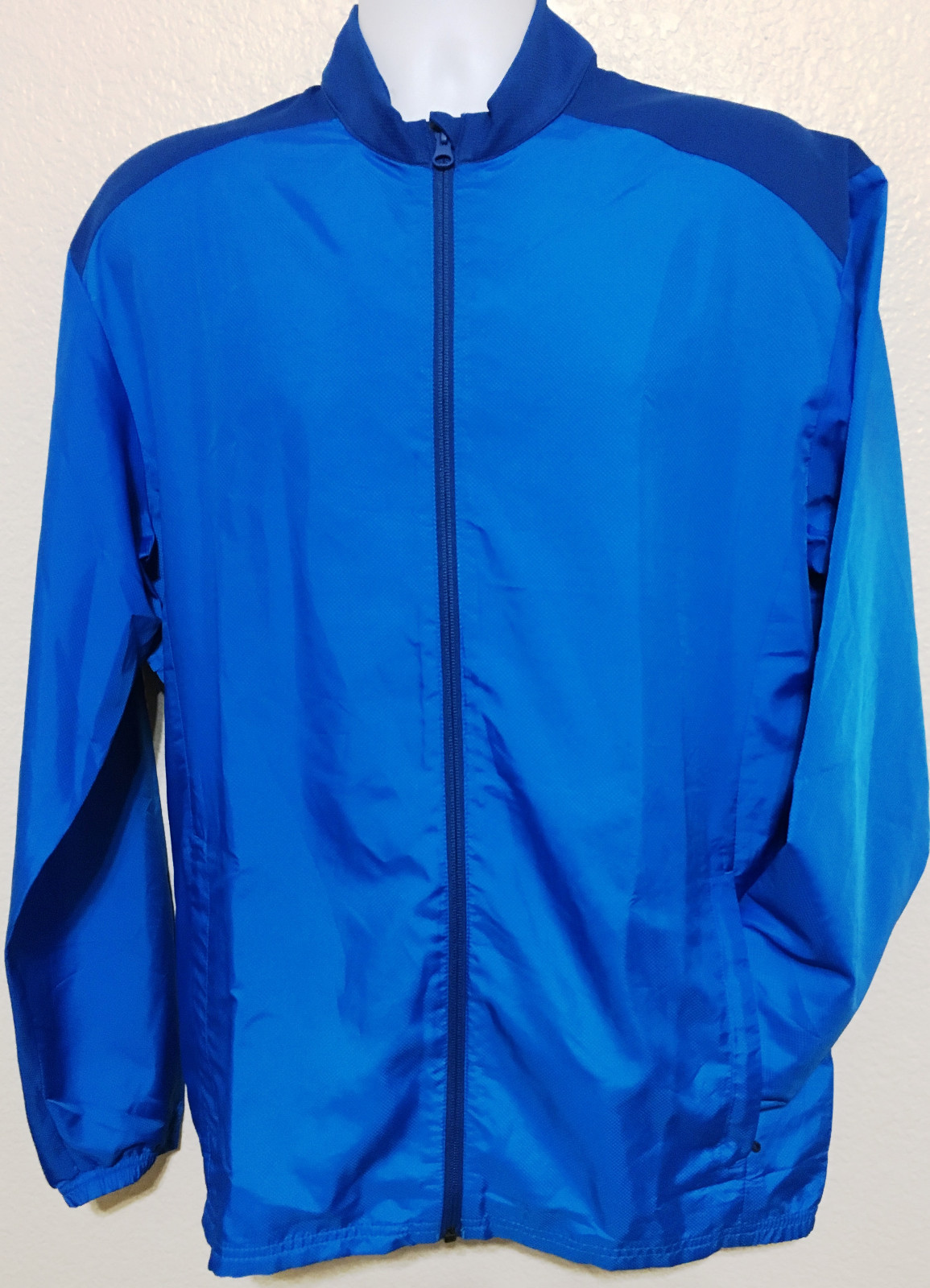 NWT MEN'S ADIDAS TM535S6 GOLF CLUB WIND BREAKER BLUE JACKET SELECT SIZE $75 gallery