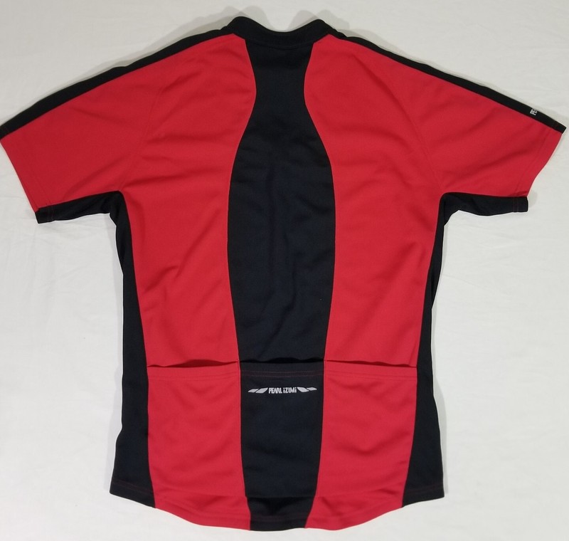 Pearl Izumi Cycling Jersey Red Black Full Zip Short Sleeve Shirt Top Mens L gallery
