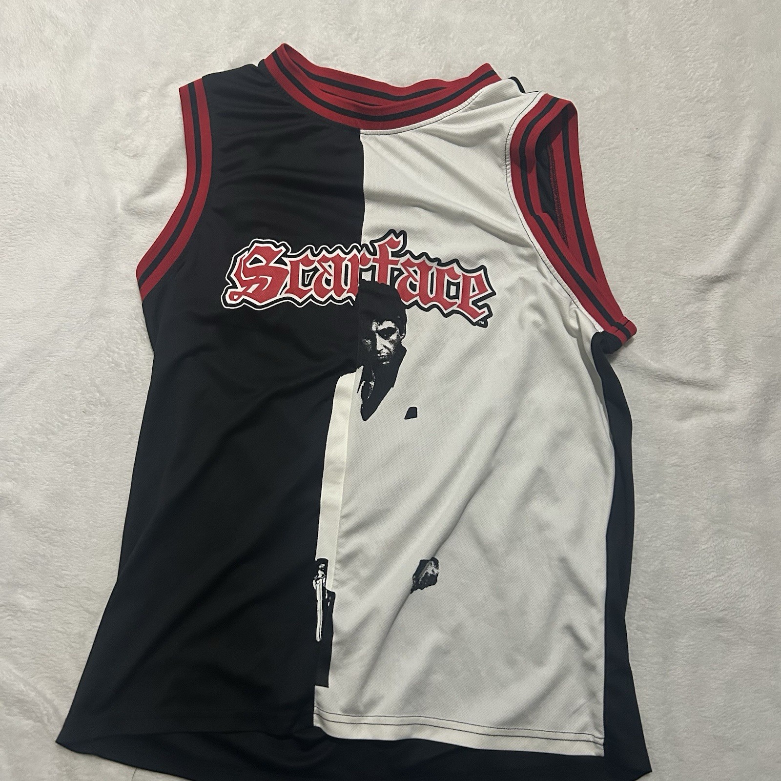 Scarface Reversible Tony Montana Basketball Jersey Tank Top Men's M Black/White gallery