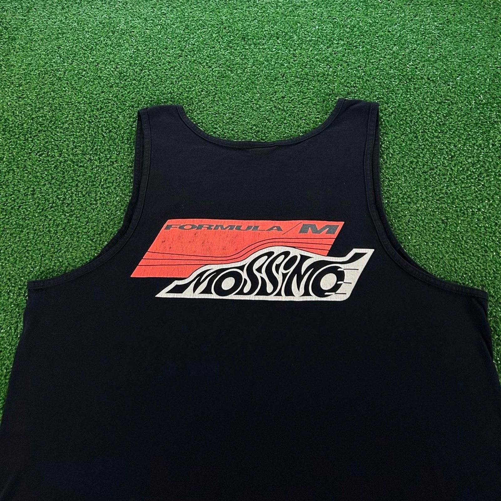 Rare Vintage 90s Mossimo Formula 1 Parody Surf Graphic Tank Top Size L gallery