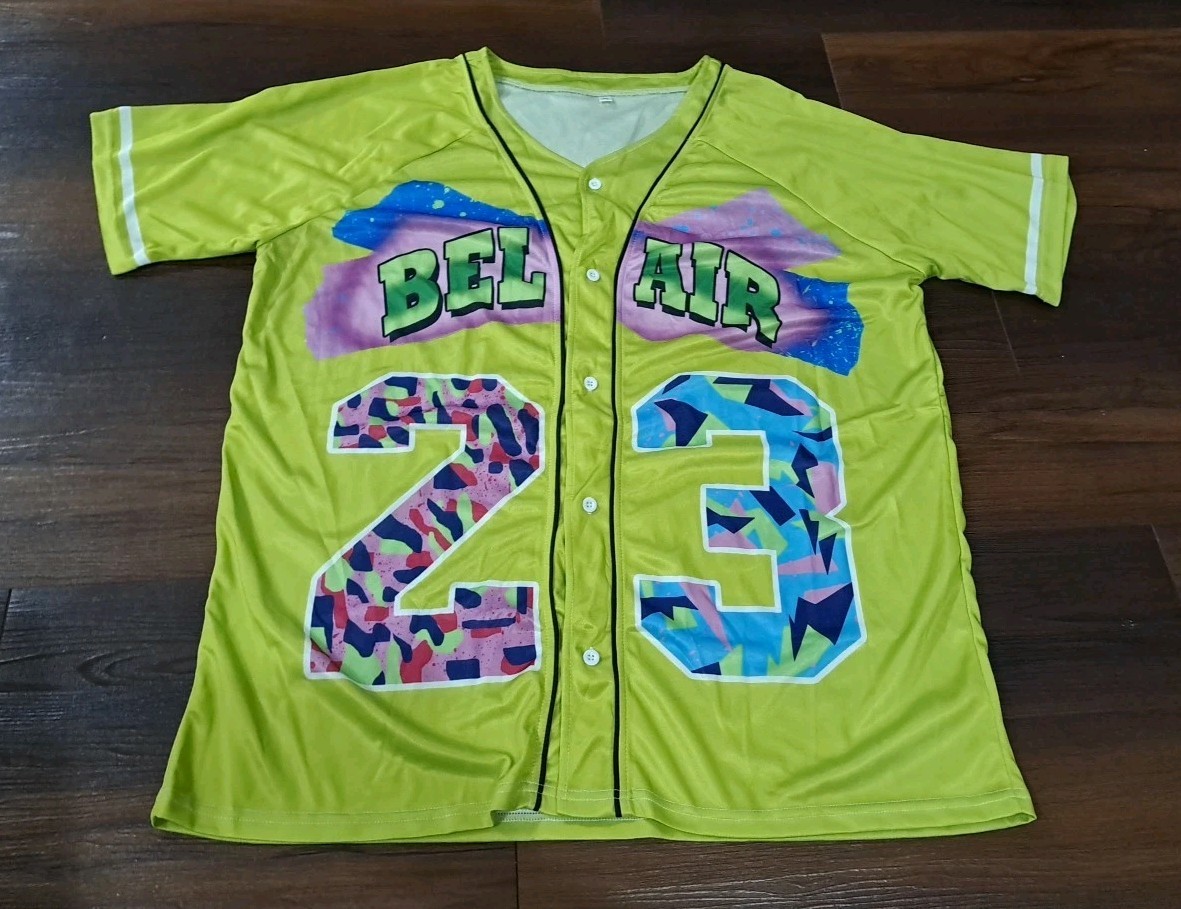 Bel Air 23 Fresh Prince Button Jersey mens size XL 90s Hip Hop gallery