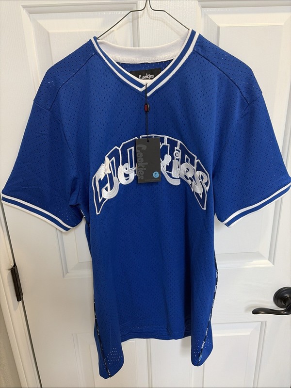 Berner Cookies SF Blue White Mesh Baseball Jersey Men’s Size Medium RARE NWT D gallery
