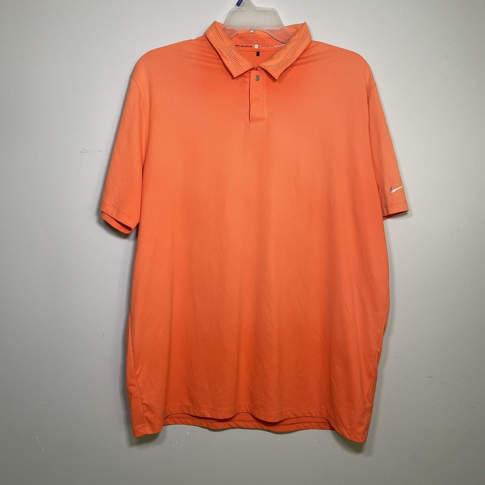 Nike Tiger Woods Collection Performance Dri-fit Polo Short Sleeve Mens XL Orange