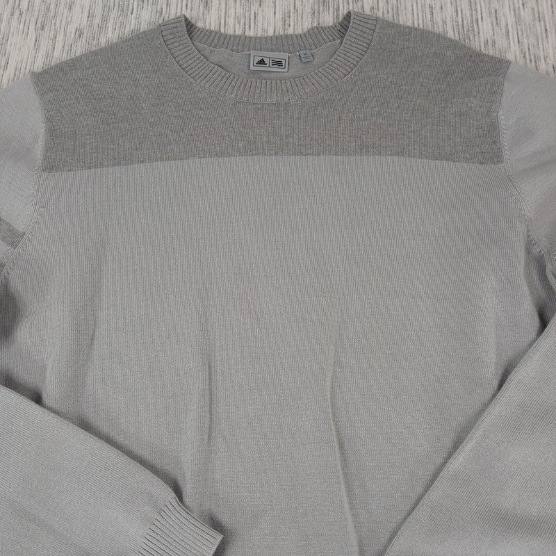 Adidas Climate Proof Crew Neck Long Sleeve Gray Pullover Sweater Size Medium gallery