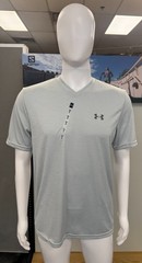 Under Armour Mens V-Neck Tech 2.0 Short Sleeve T-Shirt (Gray / Size M)