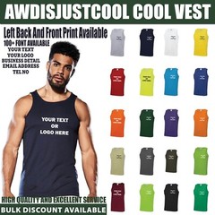 Personalised Custom AWDis Cool Breathable Gym Sports Yogga Vest Jogging JC007