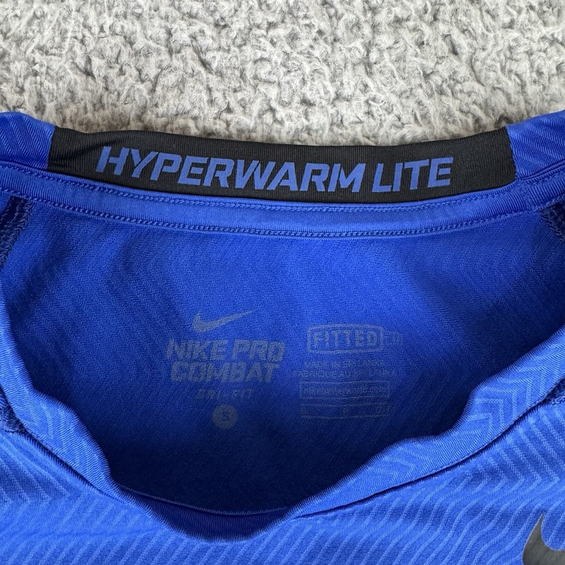 Nike Pro Combat Hyperwarm Lite Men’s Small Fitted Blue Crew Neck 618984-494 gallery