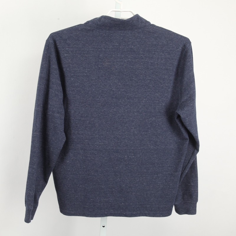 Johnnie-O Men's Wake Blue Thermal Button Mock Neck Activewear Top Large gallery