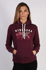 90s Hoodie Sweatshirt Retro Outdoor Vintage Maroon Size M -SW1692