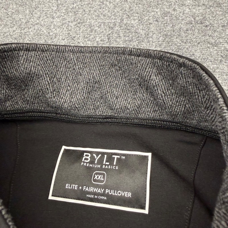 BYLT Elite Fairway Pullover Mens 2XL Black Performance Snap 1/4 Zip Magnet Golf gallery