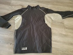 Under Armour ColdGear Men’s Black Beige Mock Neck Long Sleeve Athletic Shirt L