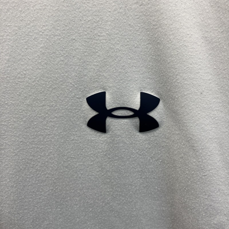 Under Armor Golf Storm Pullover 1/4 Zip Sz.Large. Loose Fit White W Navy Preppy gallery