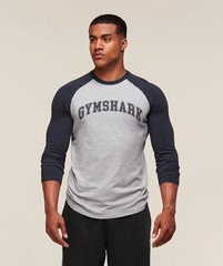 GYMSHARK COLLEGIATE RAGLAN3/4 SLEEVE T-SHIRT SIZE SMALL