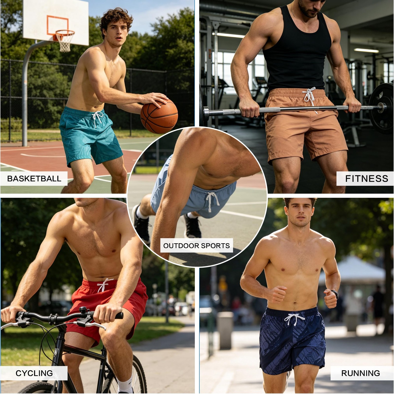 Men's Workout Running Shorts, 2 in 1 Quick Dry Lightweight Gym Athletic Short... gallery